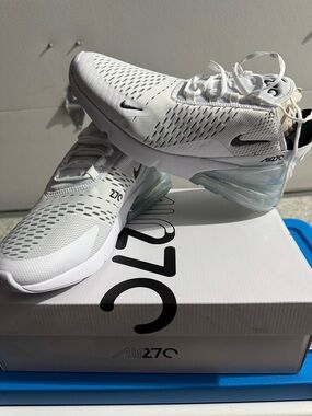 Nike White and Black Air Max 270 Slip-On Sneakers